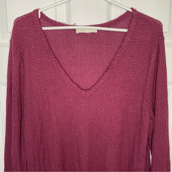 Anthropologie burgundy tunic size Large - Picture 3 of 8